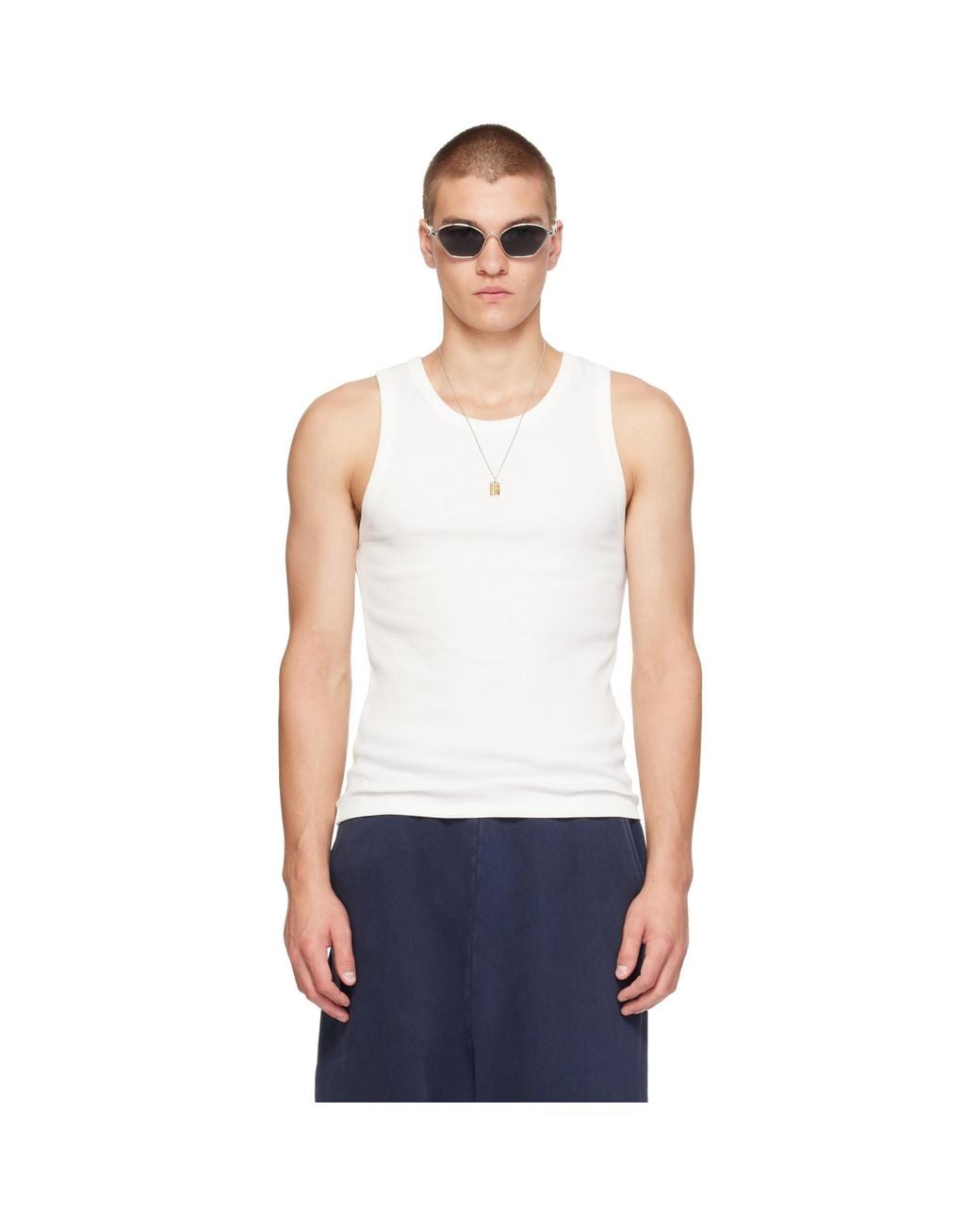 Entire studios White Rib Tank Top for men