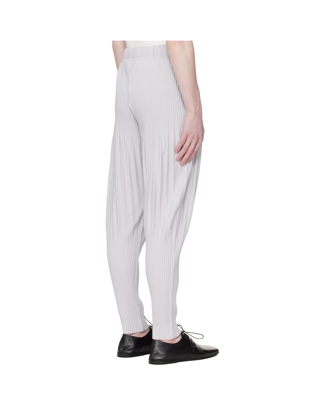 Homme Plissé Issey Miyake White Monthly Colors February Trousers for men