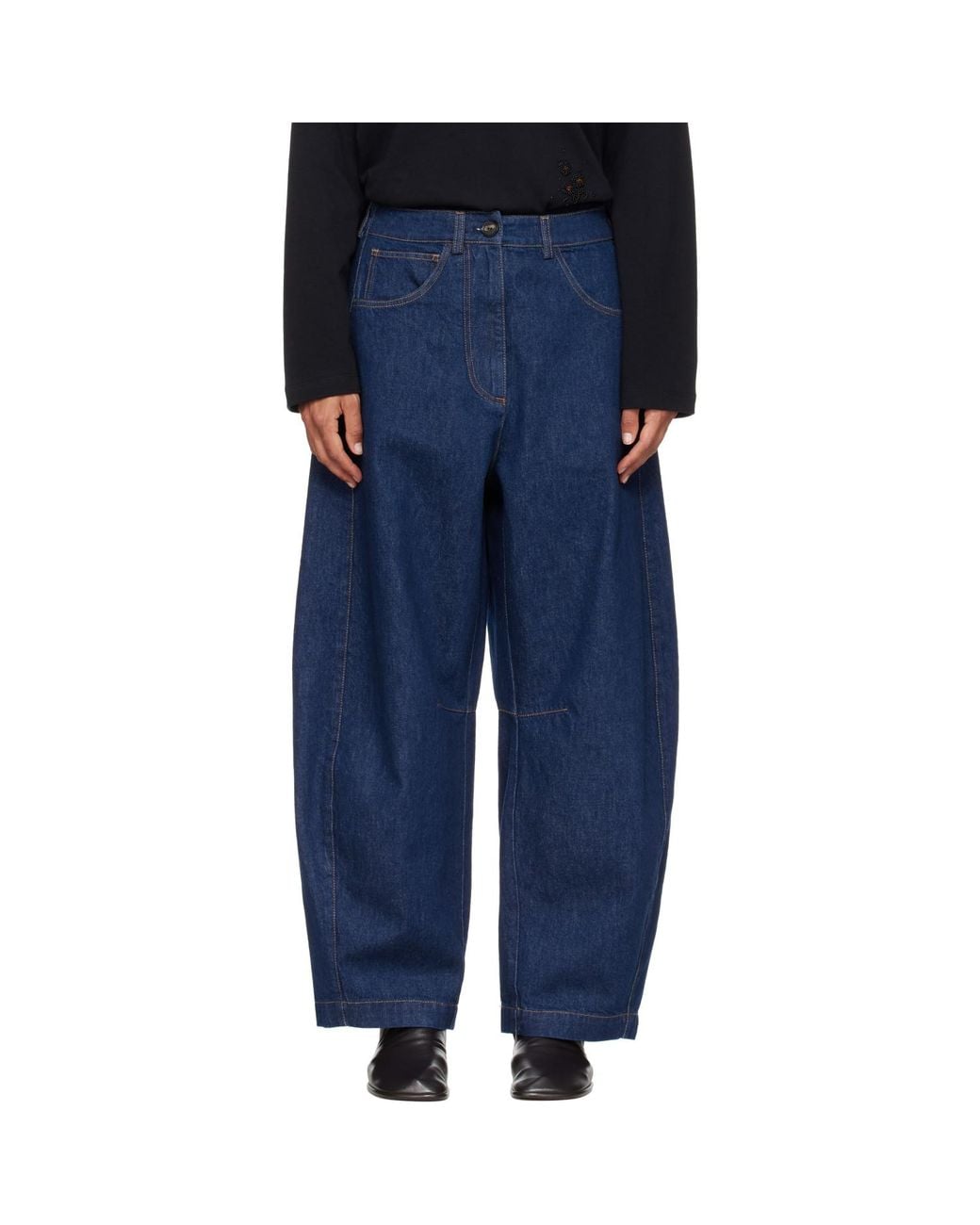 Cordera Blue Curved Baggy Jeans