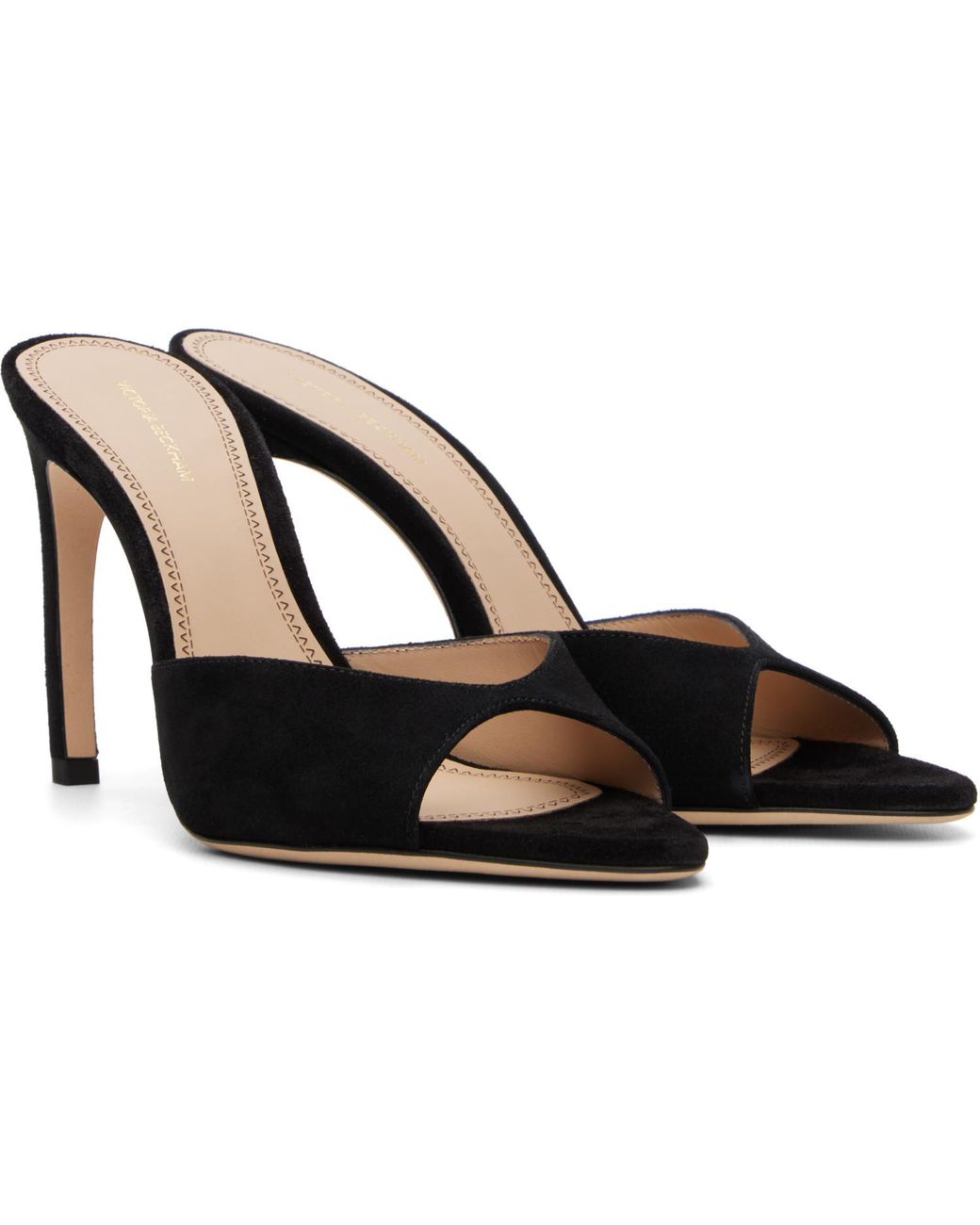 Victoria Beckham Black Harlow Open Toe 100 Heels
