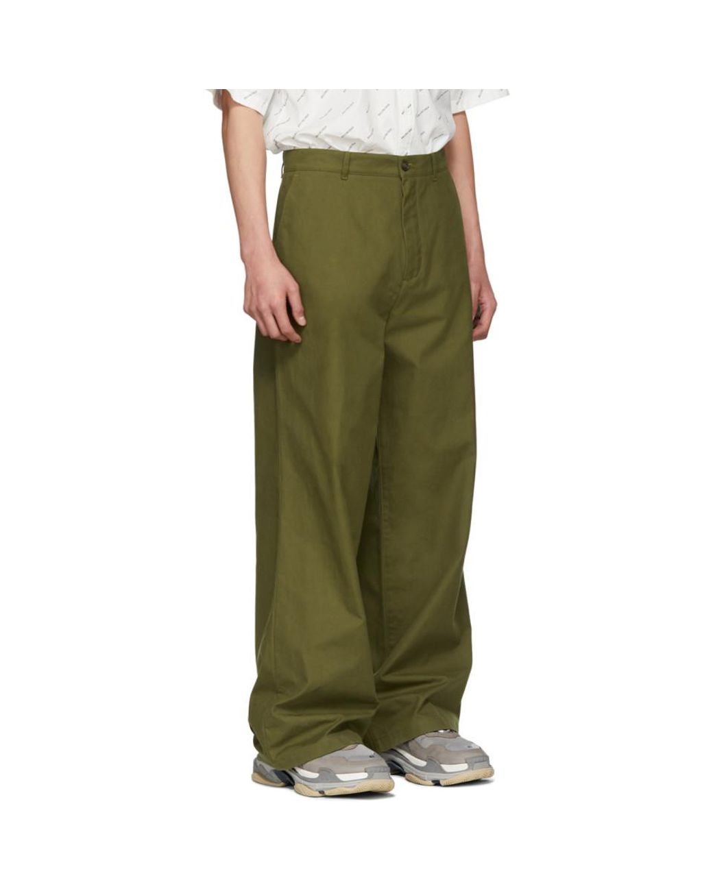 Balenciaga pants mens olive sale