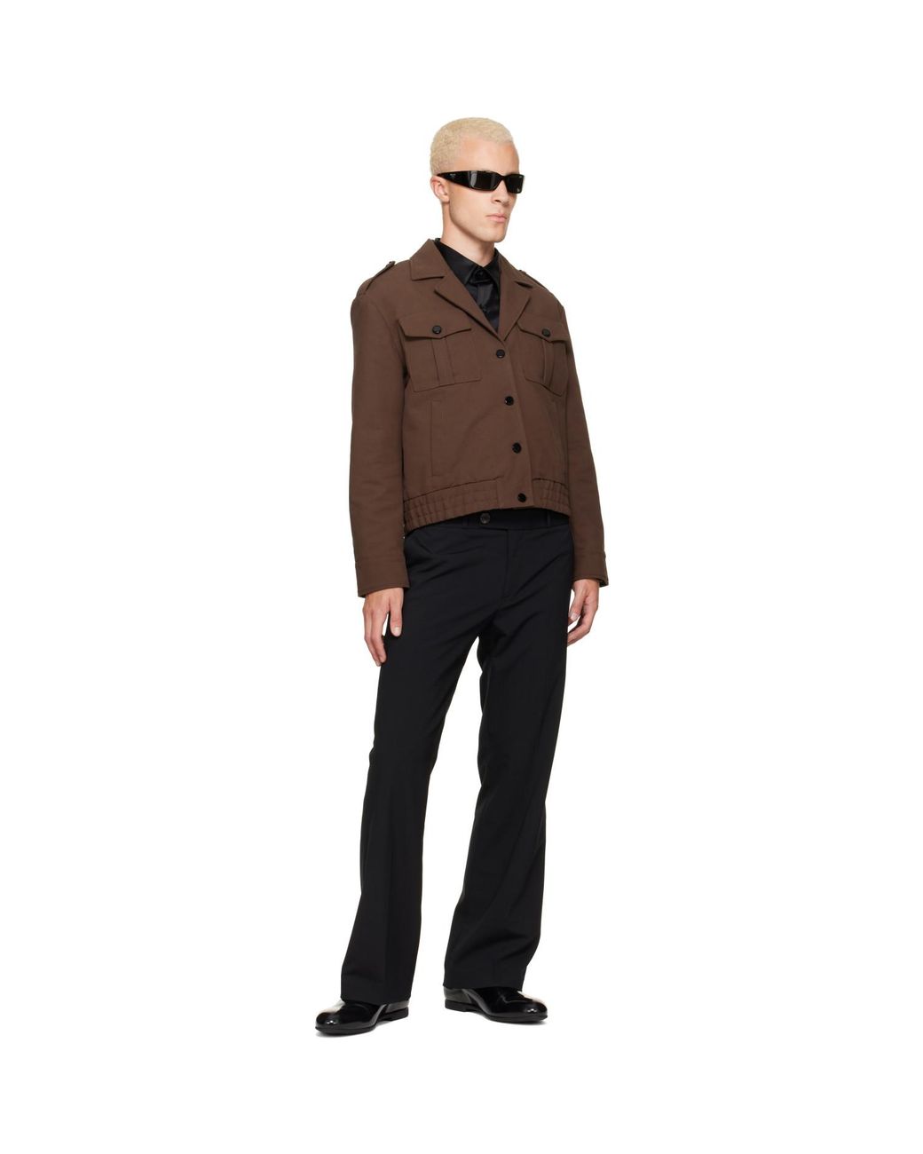 Ernest W. Baker Brown Ssense Exclusive Military Bomber Jacket for men