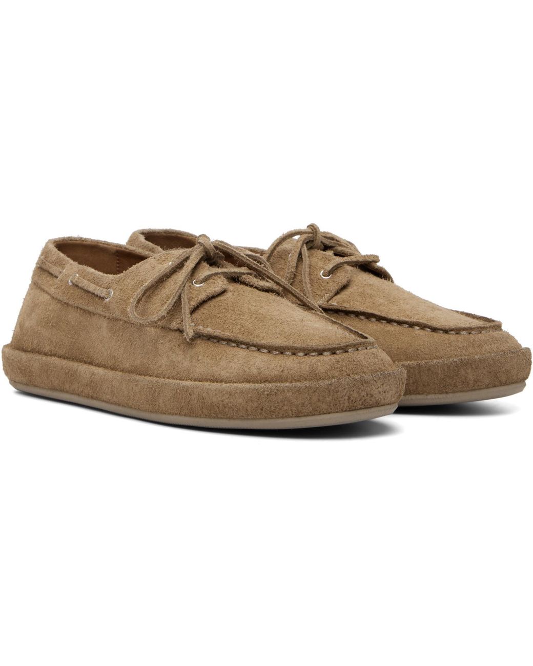 Marsèll Brown Scatopelle Suede Boat Shoes for men