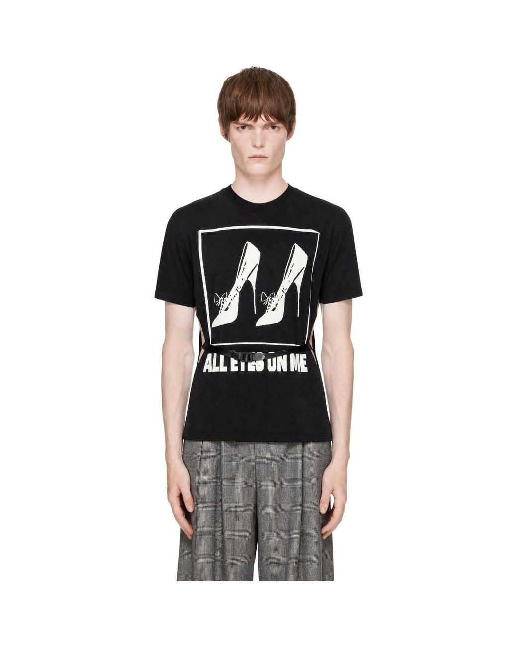 VAQUERA Black 'All Eyes On Me' Belted T-Shirt for men