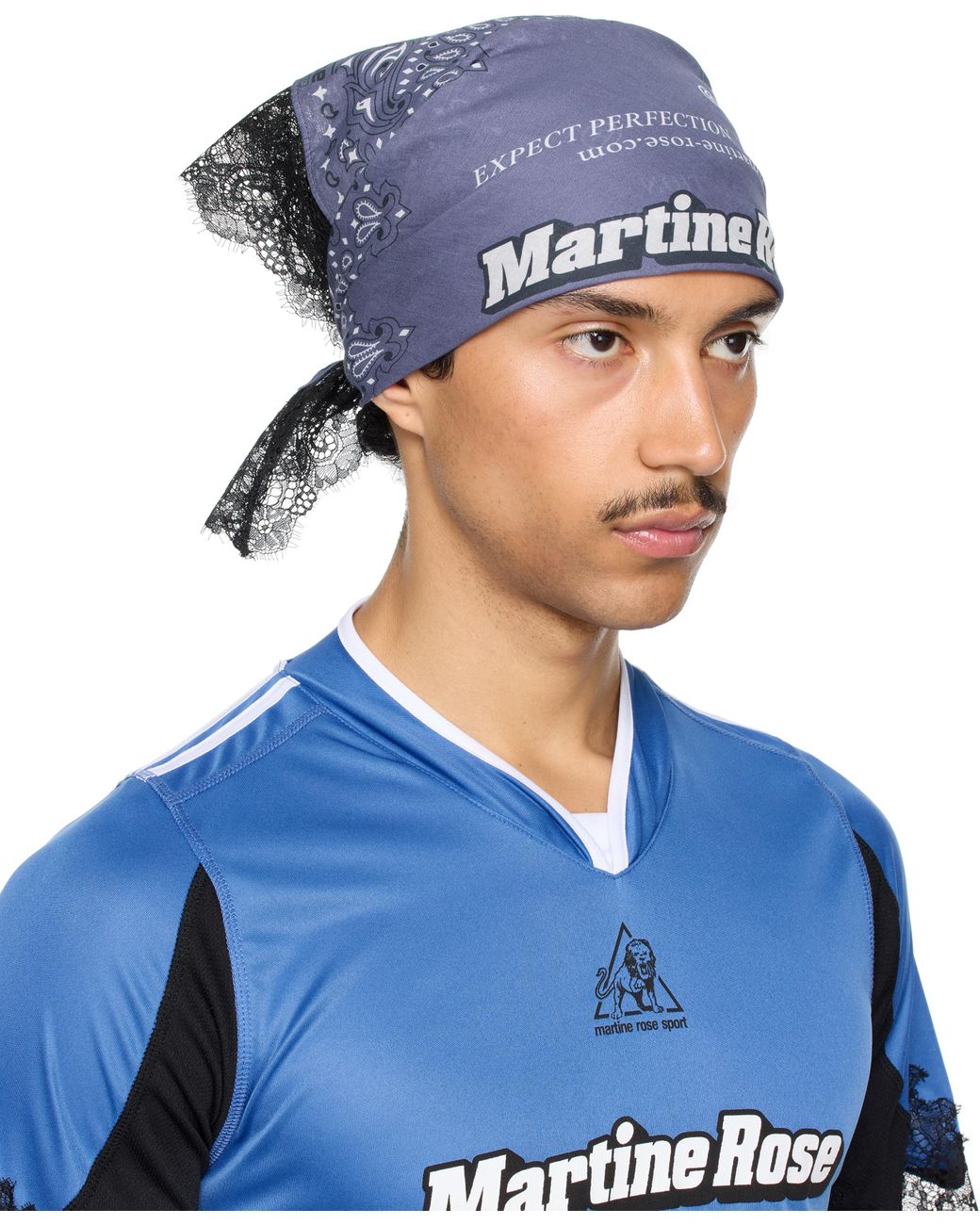 Martine Rose Ssense Exclusive Lace Bandana in Blue for Men | Lyst