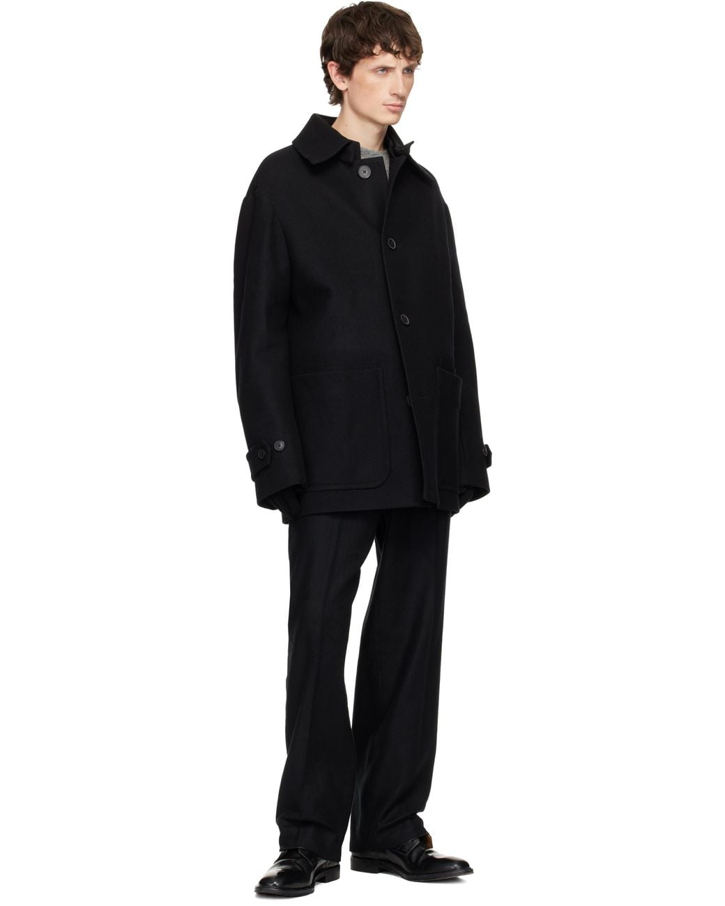 Moncler Black Wool Gloves for men