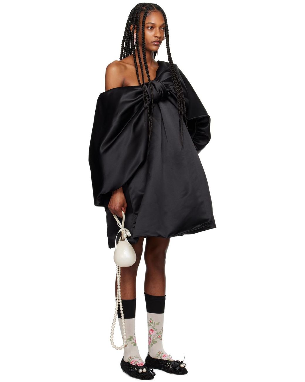 【関税込み】Simone Rocha ブラック ビッグリボン ミニドレス simone-rocha-Black-Big-Bow-