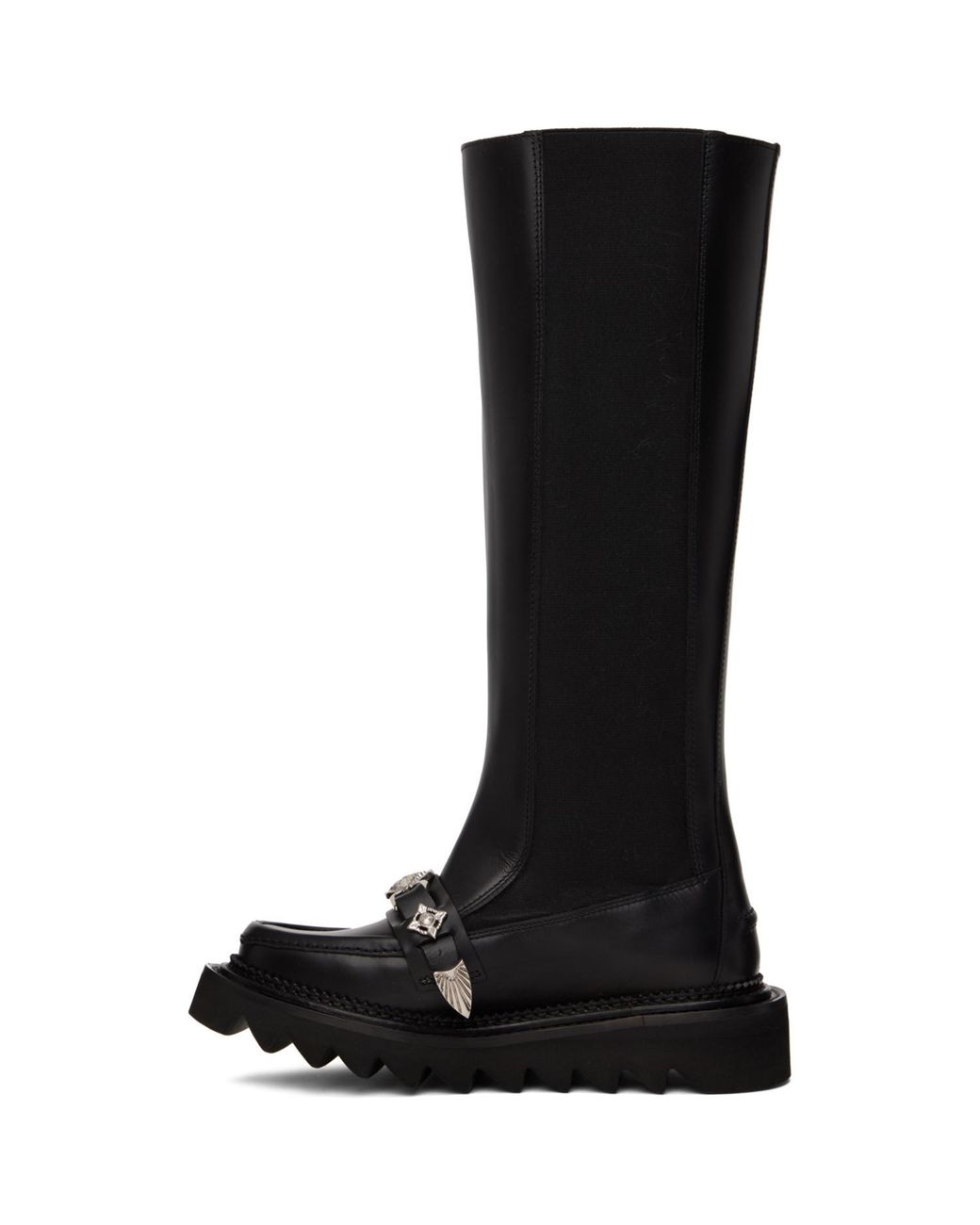 Toga Black Leather Tall Boots