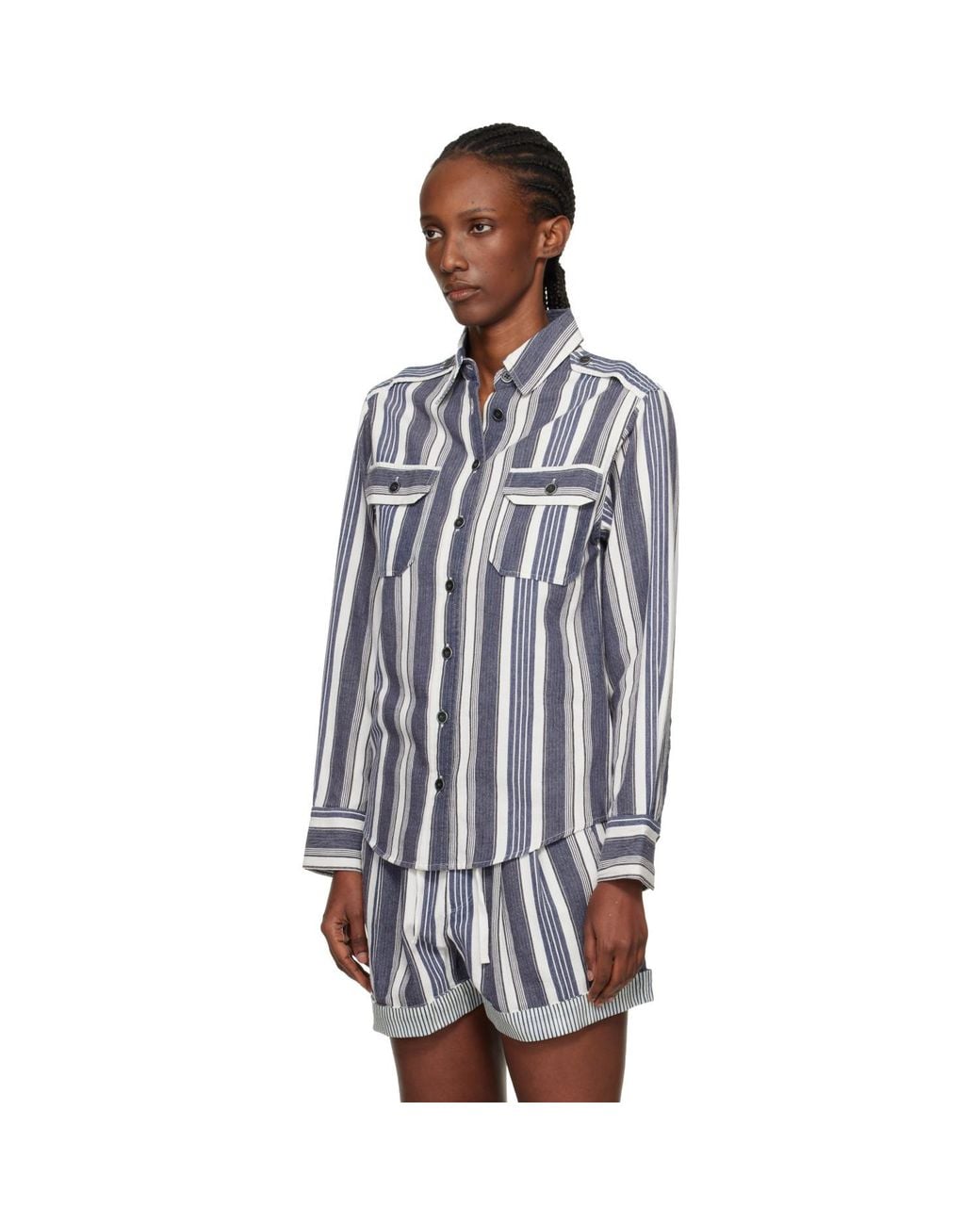 Isabel Marant Multicolor Off- Gelva Summer Striped Shirt