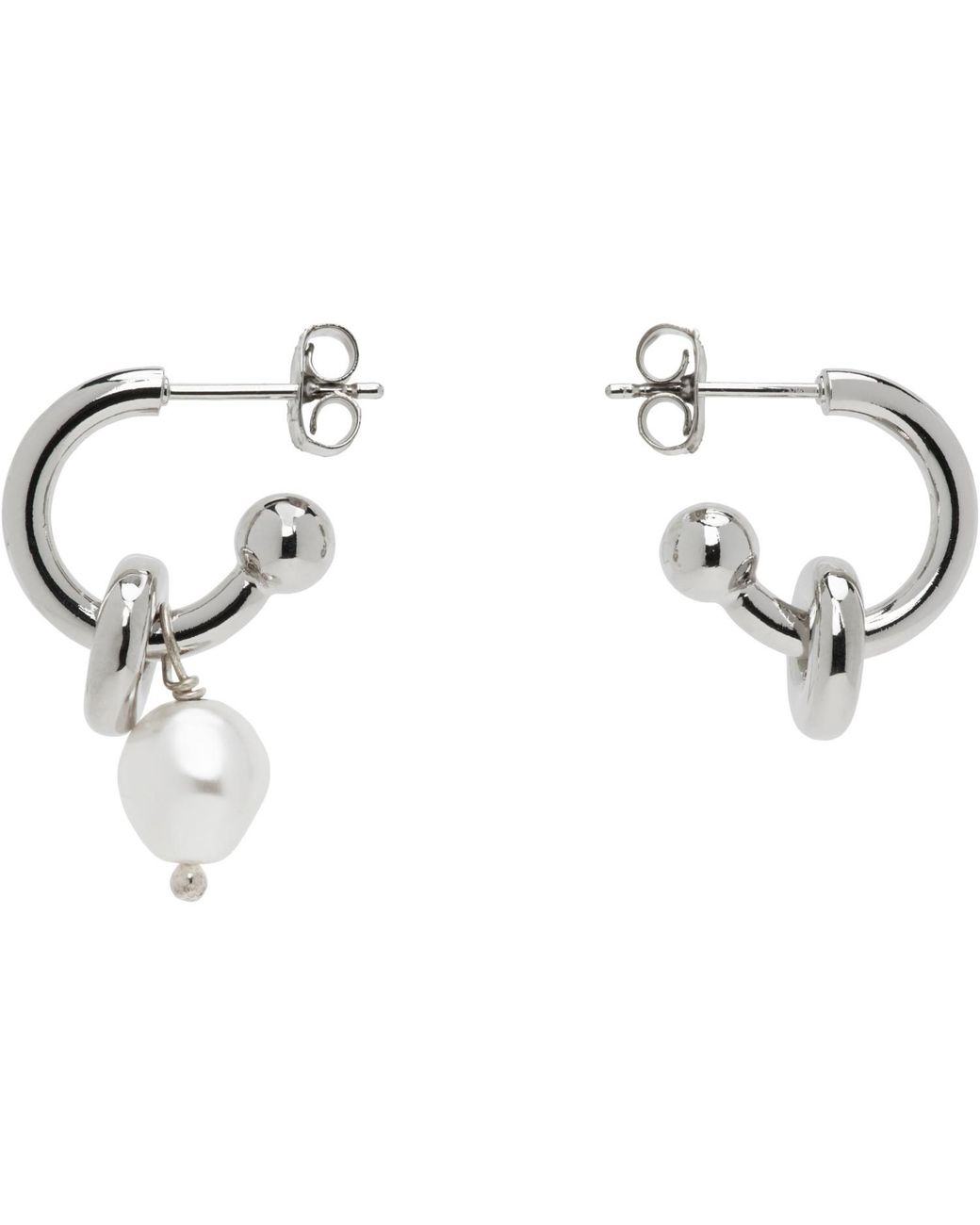 Justine Clenquet Metallic Ethan Faux-Pearl Earrings for men