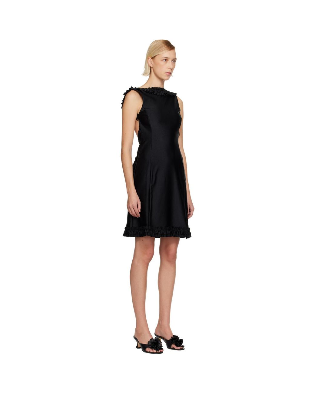 Sandy Liang Black Prim Midi Dress