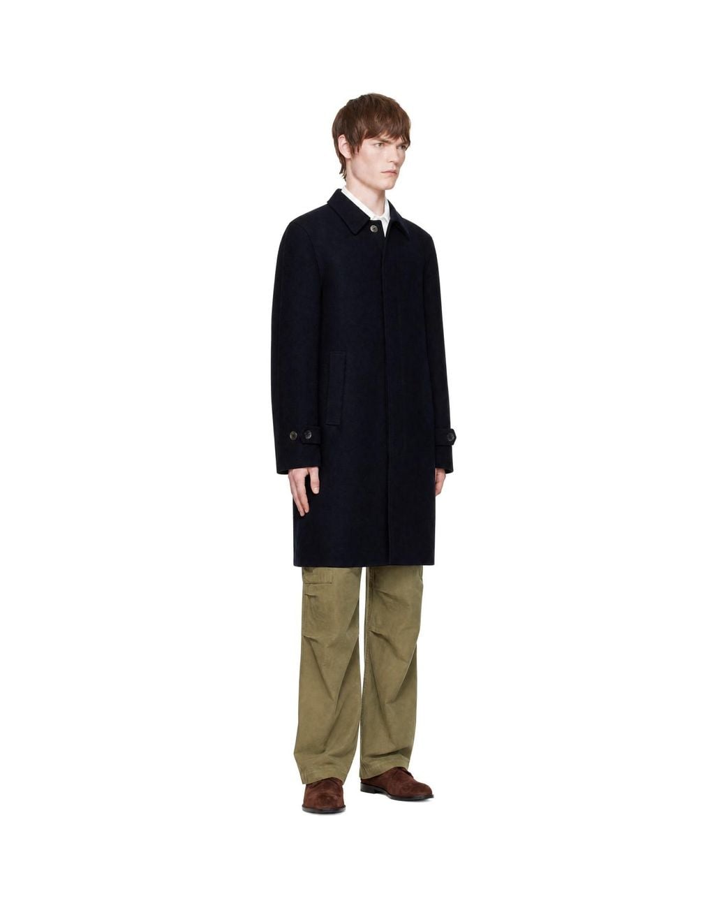 Palmes Blue Cedric Wool Coat for men