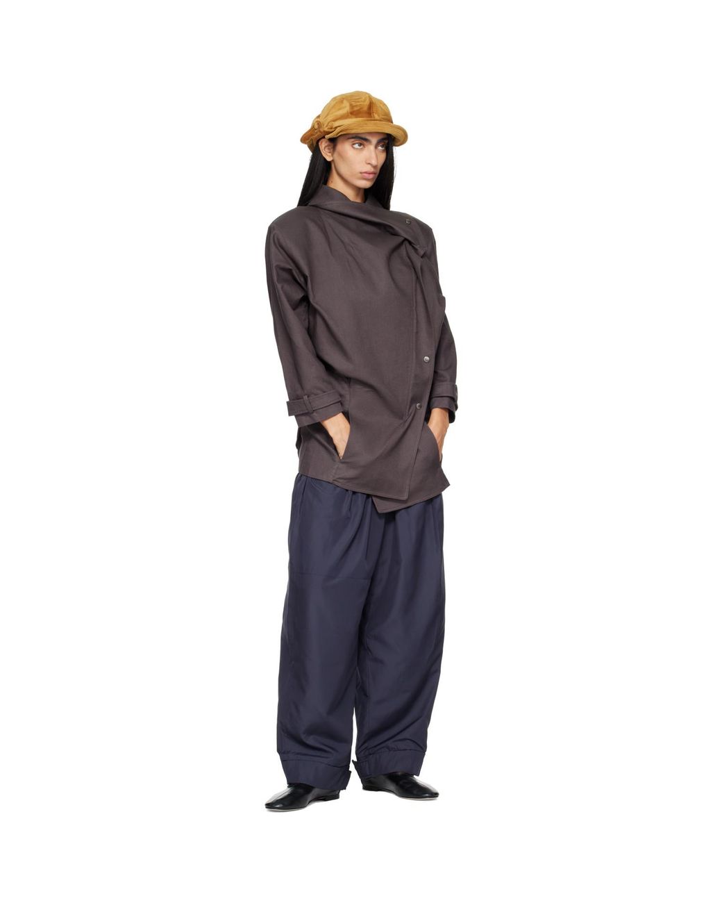 OPEN YY Blue Fluid Full Gather Trousers