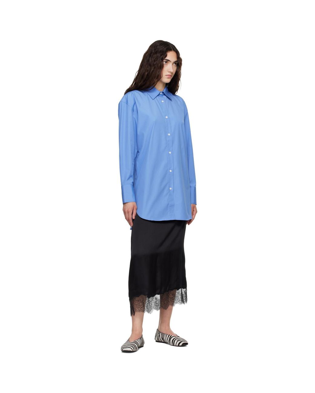 Anine Bing Blue Plaza Shirt