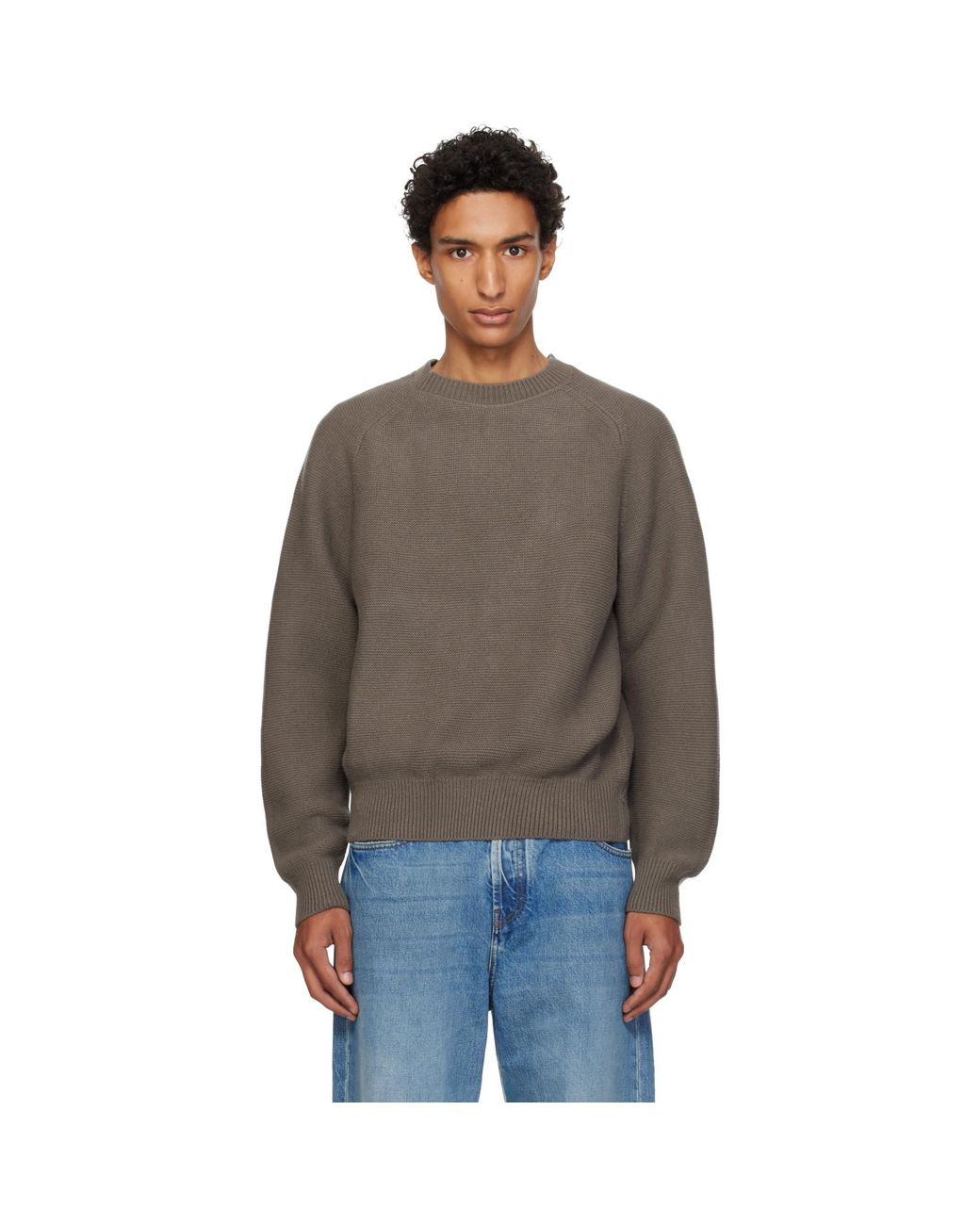 Lady White Co. Brown Taupe Raglan Link Sweater for men