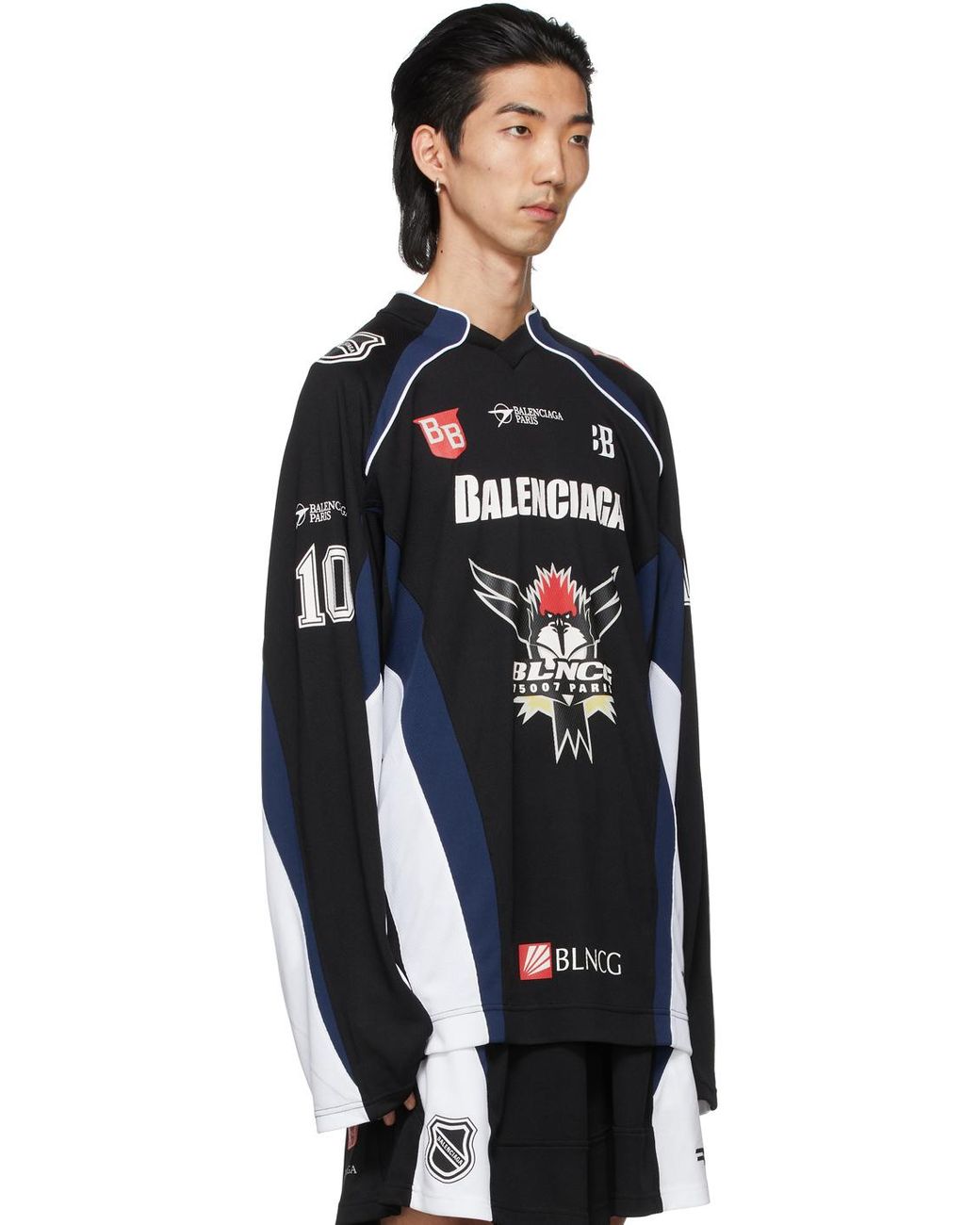 Balenciaga Hockey Long Sleeve T-shirt in Black for Men | Lyst Canada