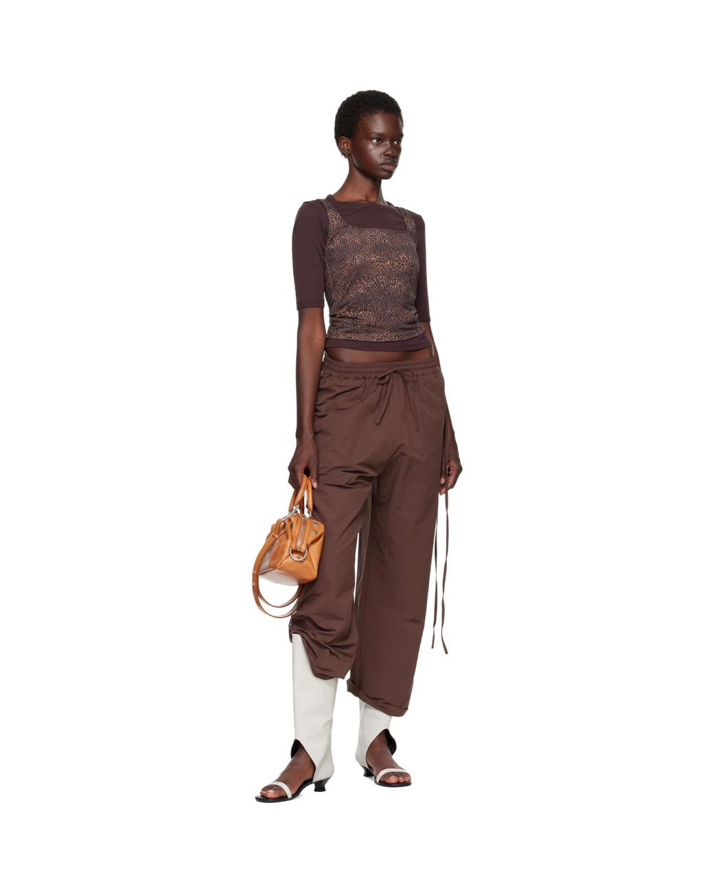 MARGE SHERWOOD Brown Dumpling Stud Mini Bag