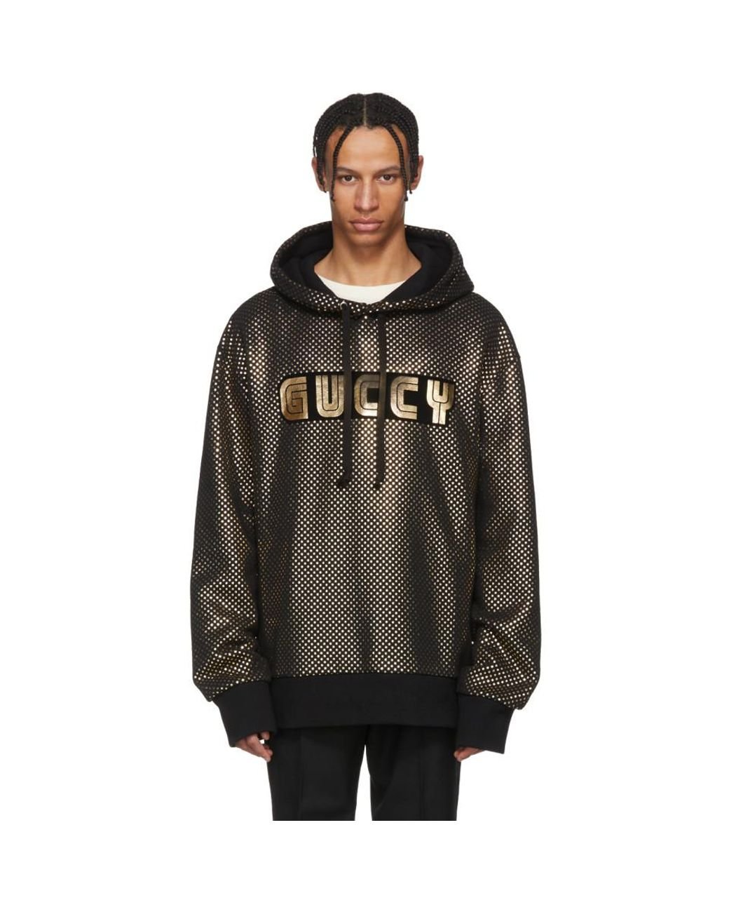 Pull a capuche noir Sega Guccy Logo Gucci pour homme en coloris Noir | Lyst