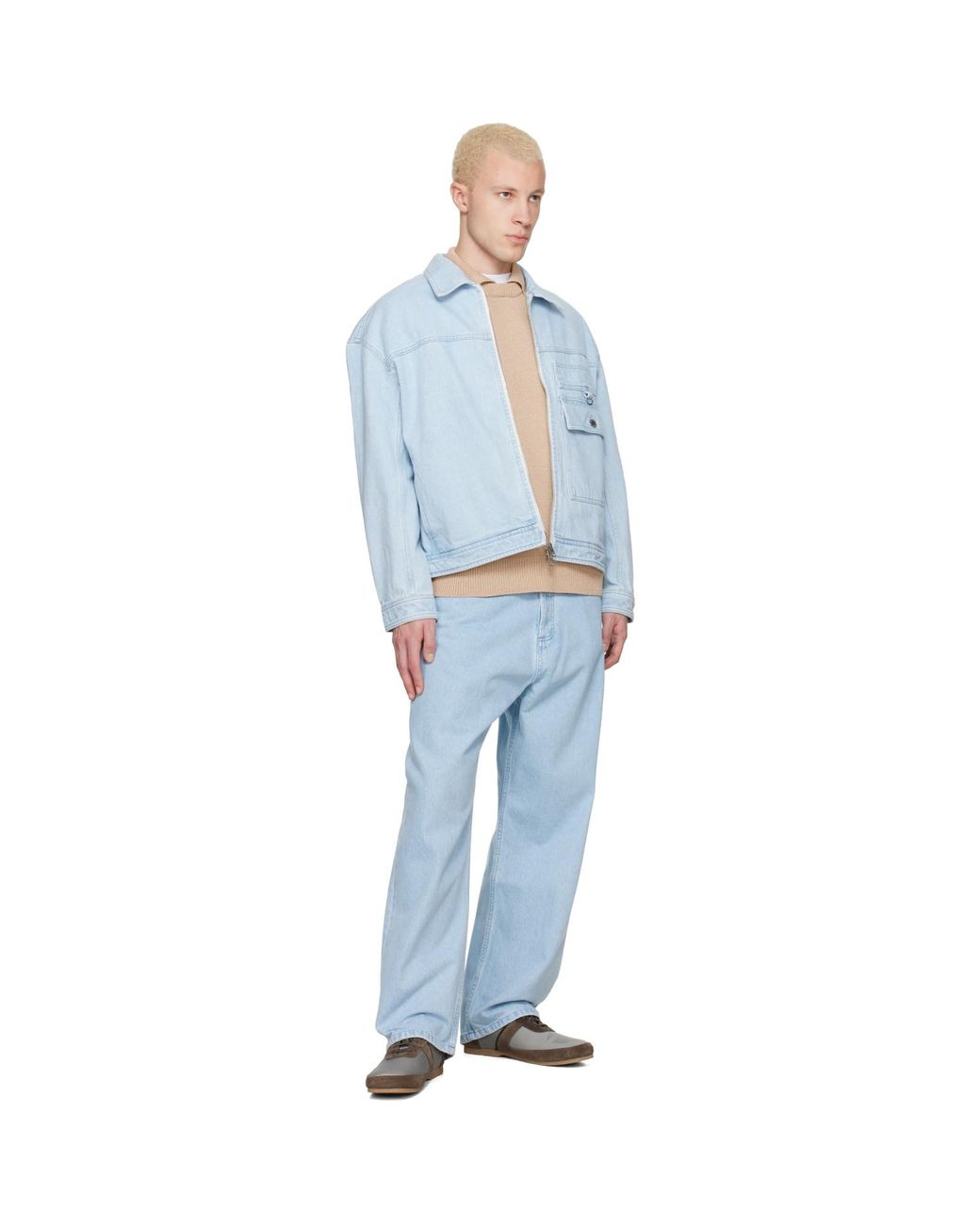 Maison Kitsuné Blue Wide Jeans for men