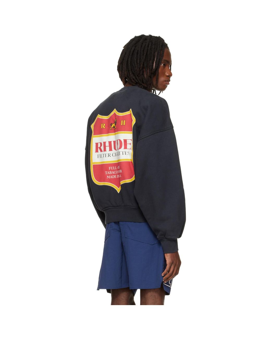 Rhude Blue Filtaro Crest Crewneck Sweatshirt for men