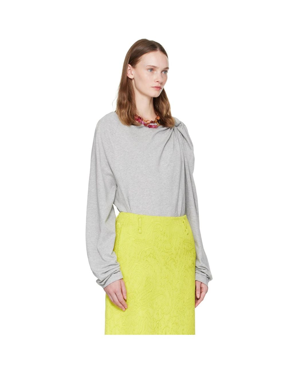 Dries Van Noten Gray Cotton Jersey T-Shirt