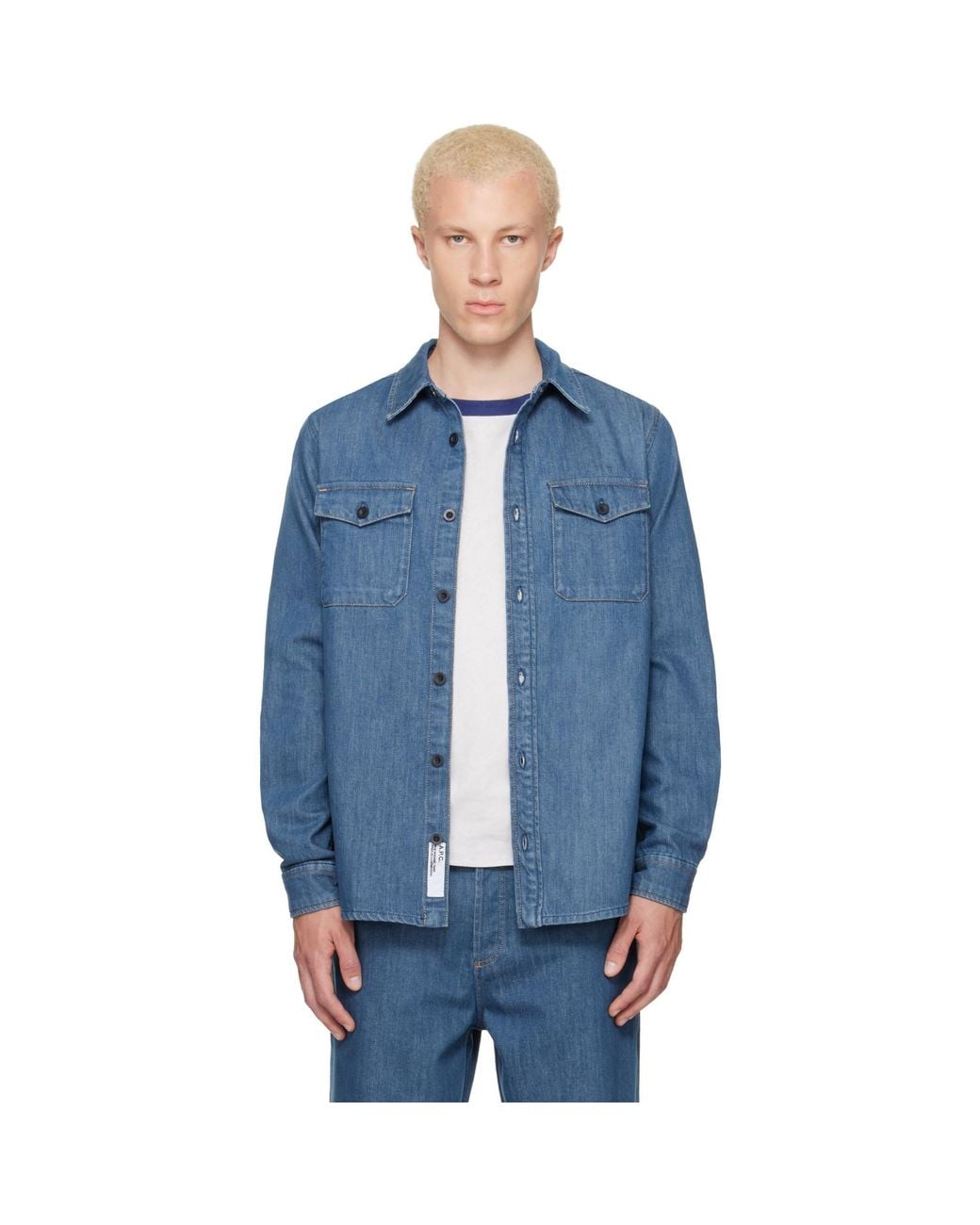 A.P.C. Blue 'Surchemise' Denim Shirt for men