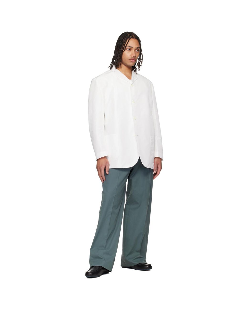 Jil Sander Blue Cotton Drill Trousers for men
