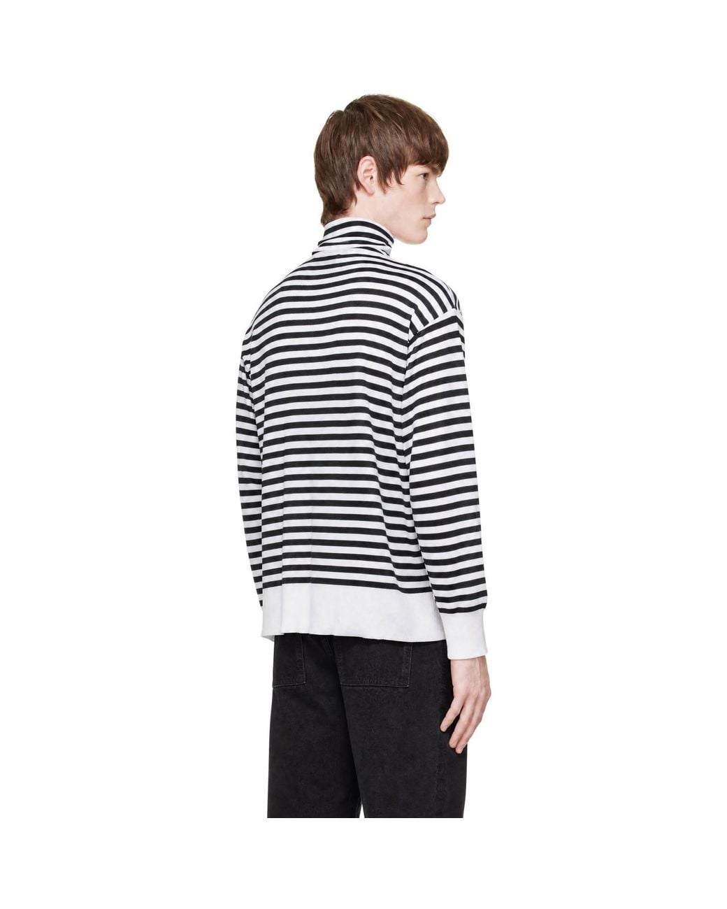 AMI Black Sailor Wool & Silk Turtleneck for men