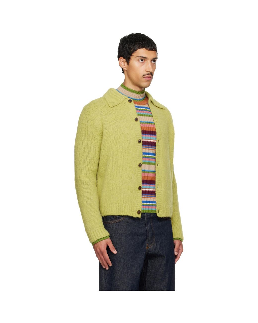 Dries Van Noten Metallic Alpaca Cardigan for men