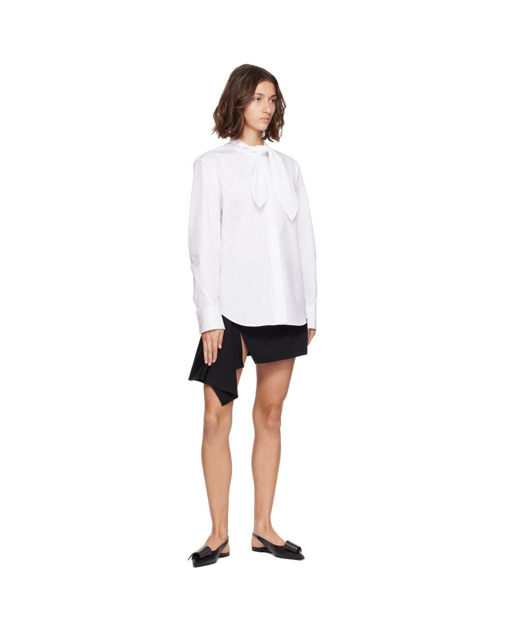 Givenchy Black Slashed Wool Miniskirt