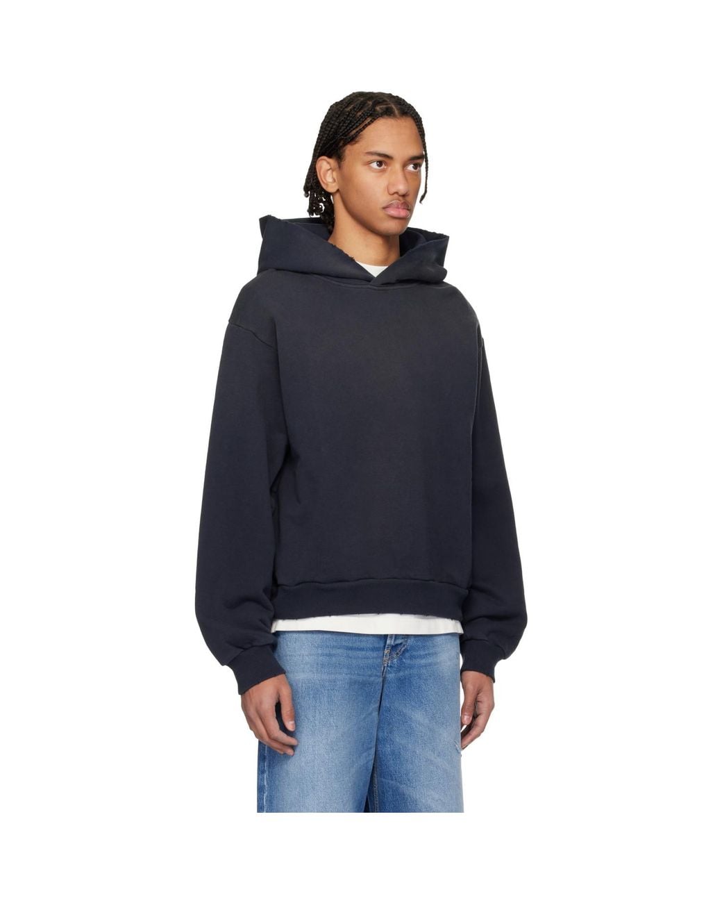 Acne Blue Logo Hoodie for men