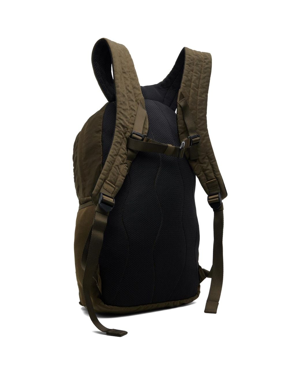 C P Company Green Khaki Nylon B Lens Backpack for men