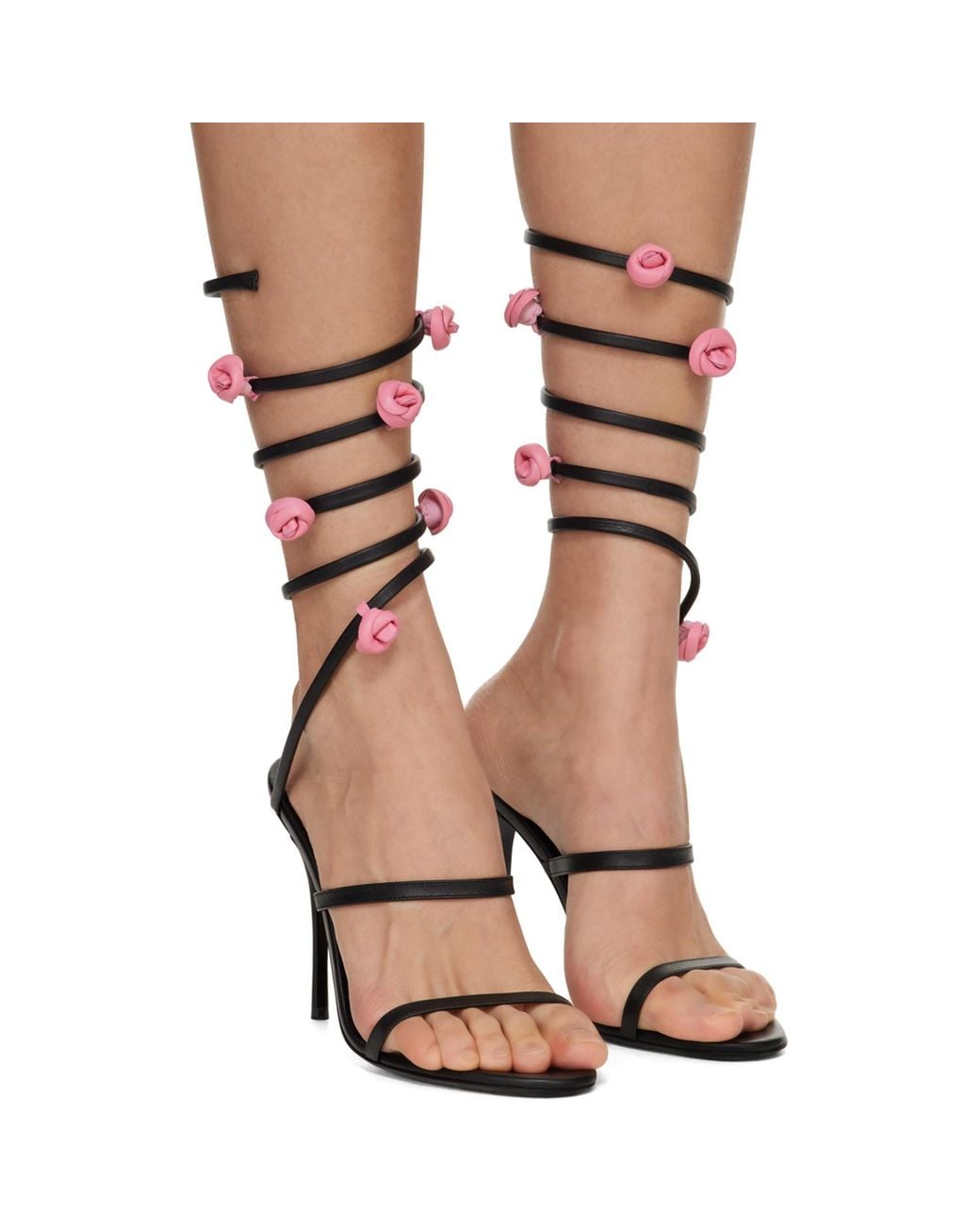 Magda Butrym Brown Long Spiral Heeled Sandals