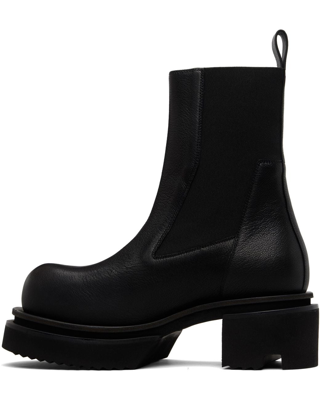 Rick Owens Black Temple Beatle Bogun Chelsea Boots for men