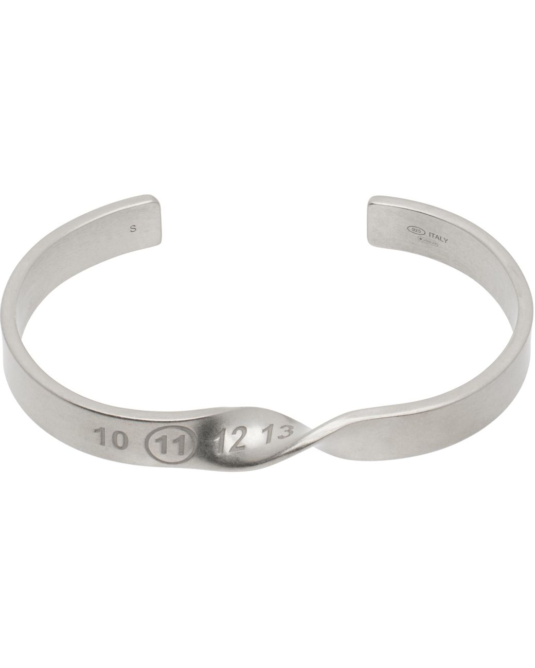 【Maison Margiela】Logo Bracelet - Palladio Burrattato Flipped Logo Bracelet - Palladio Burattato – Feature