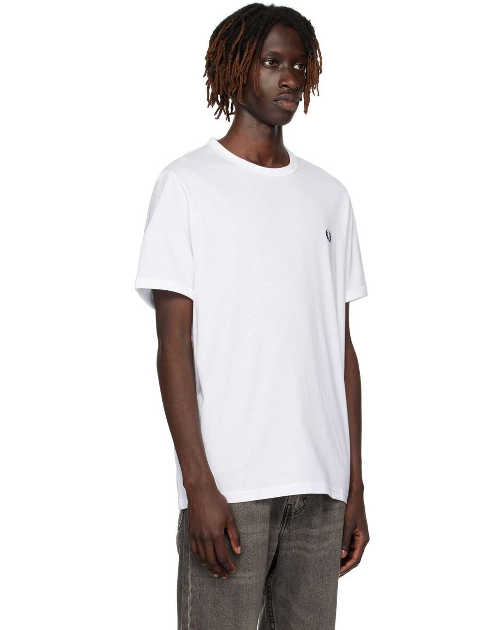 fred perry ringer t shirt white