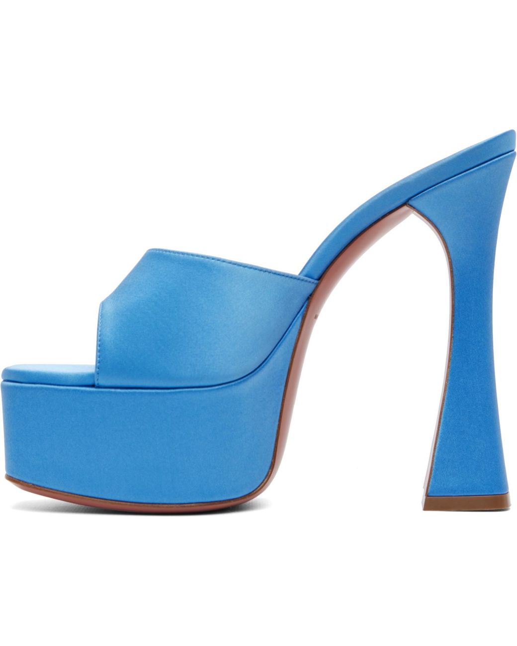AMINA MUADDI Blue Ssense Exclusive Dalida Slipper 140 Heeled Sandals