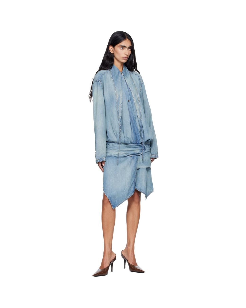 DIESEL Blue De-Tilora-S Denim Midi Dress