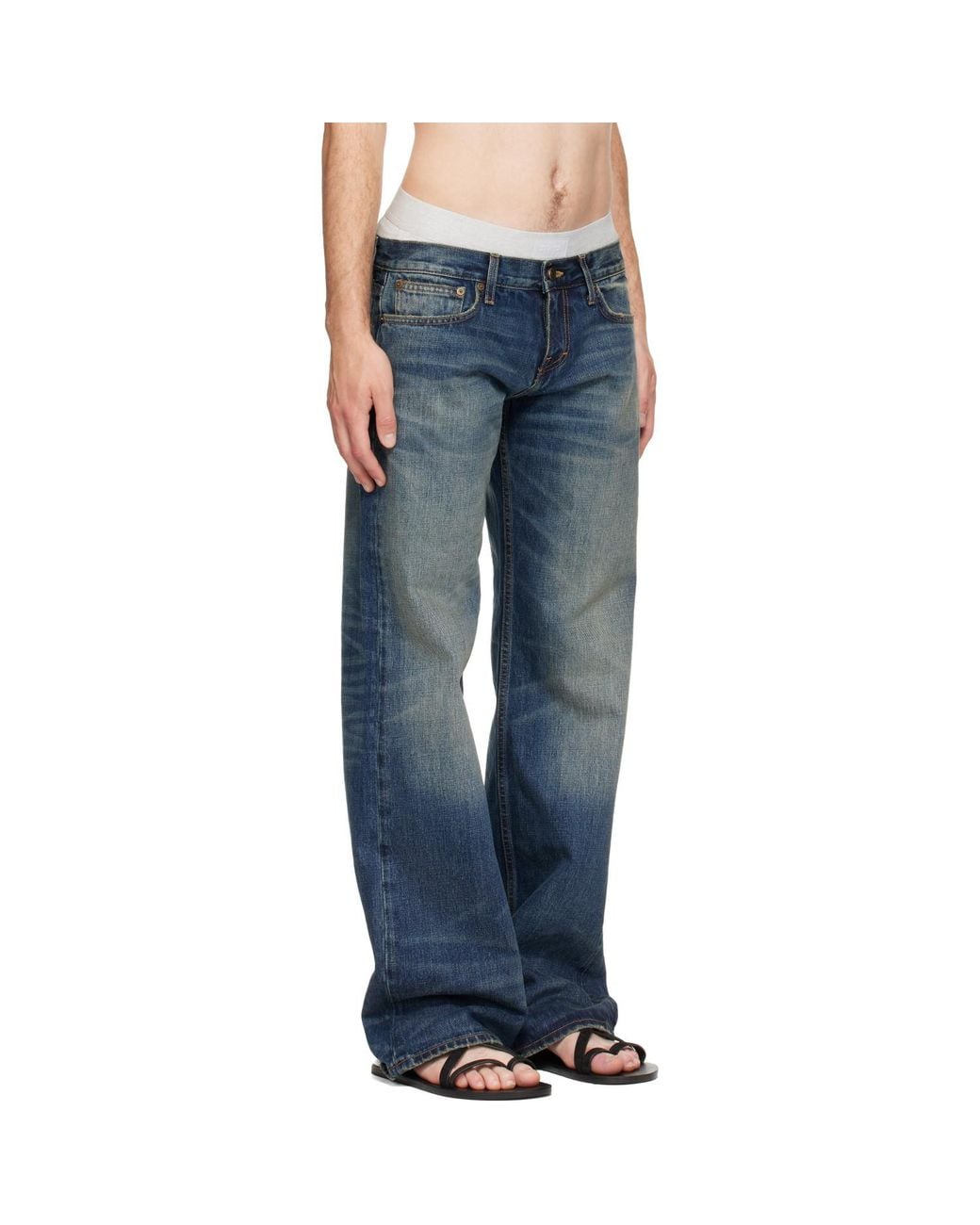 Raimundo Langlois Blue Bootcut Jeans for men