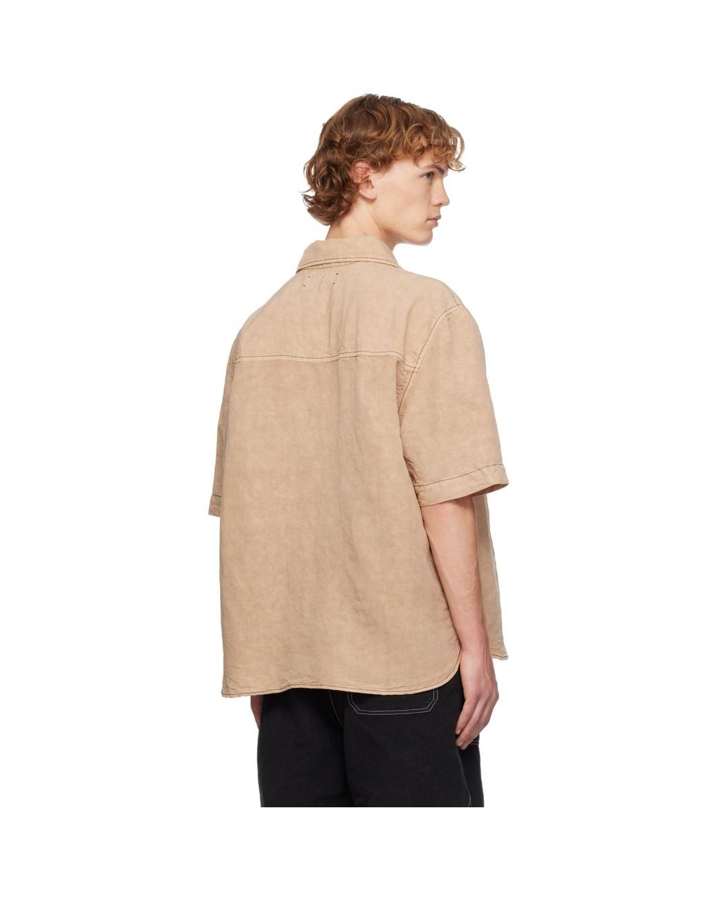 Amiri Natural Script Linen Shirt for men