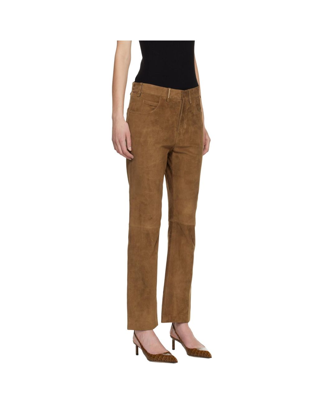 Tom Ford Black Tan Full Grain Lamb Suede Pants