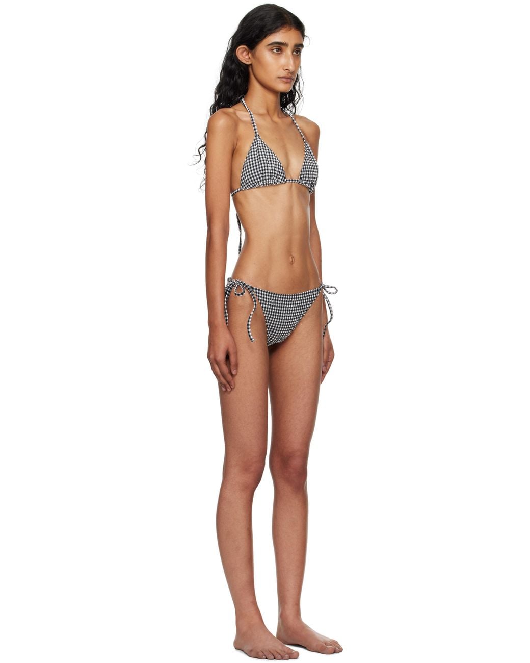 Hunza G Black Gingham Seersucker Sabrina Bikini
