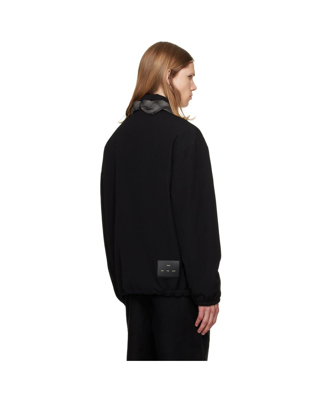 Song For The Mute Black Slim Poly Gab Coach Jacket for men