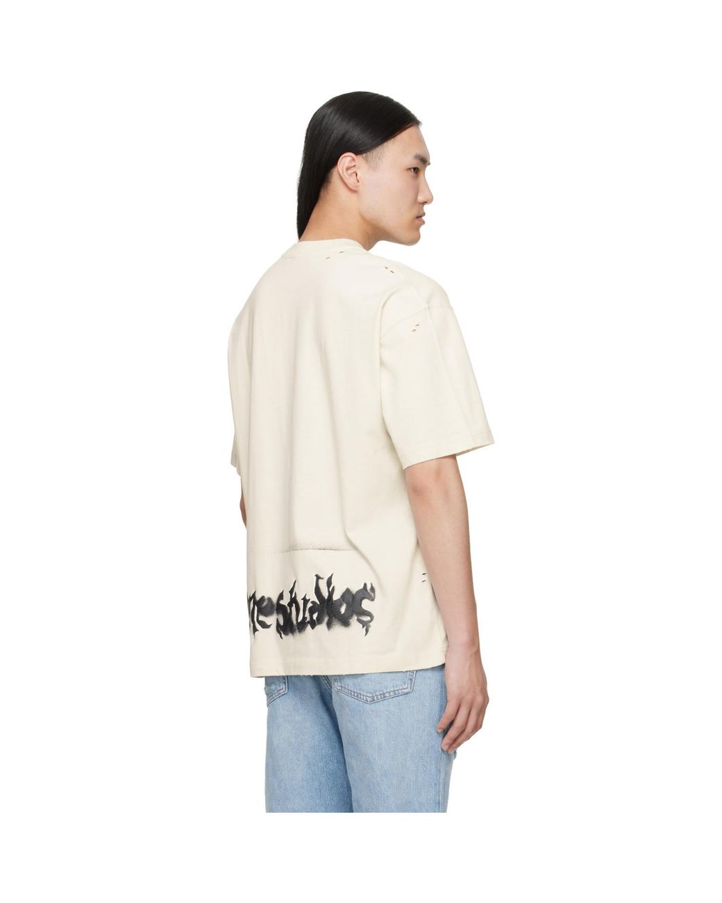 Acne Multicolor Off- Gothic Logo T-Shirt for men