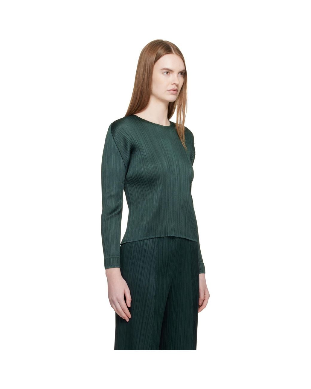 Pleats Please Issey Miyake Green Monthly Colors December Blouse