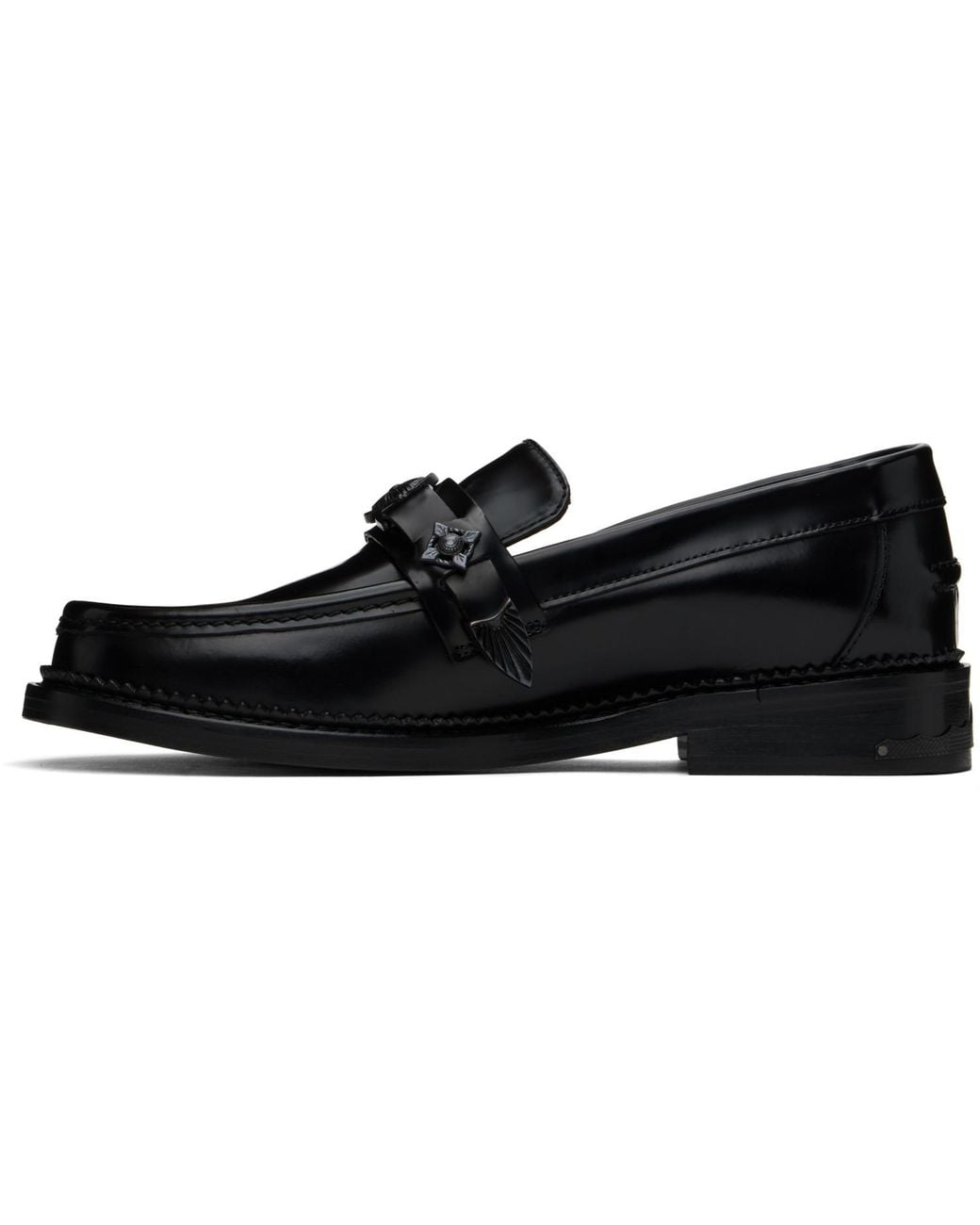 Toga Virilis Black Ssense Exclusive Leather Loafers for men