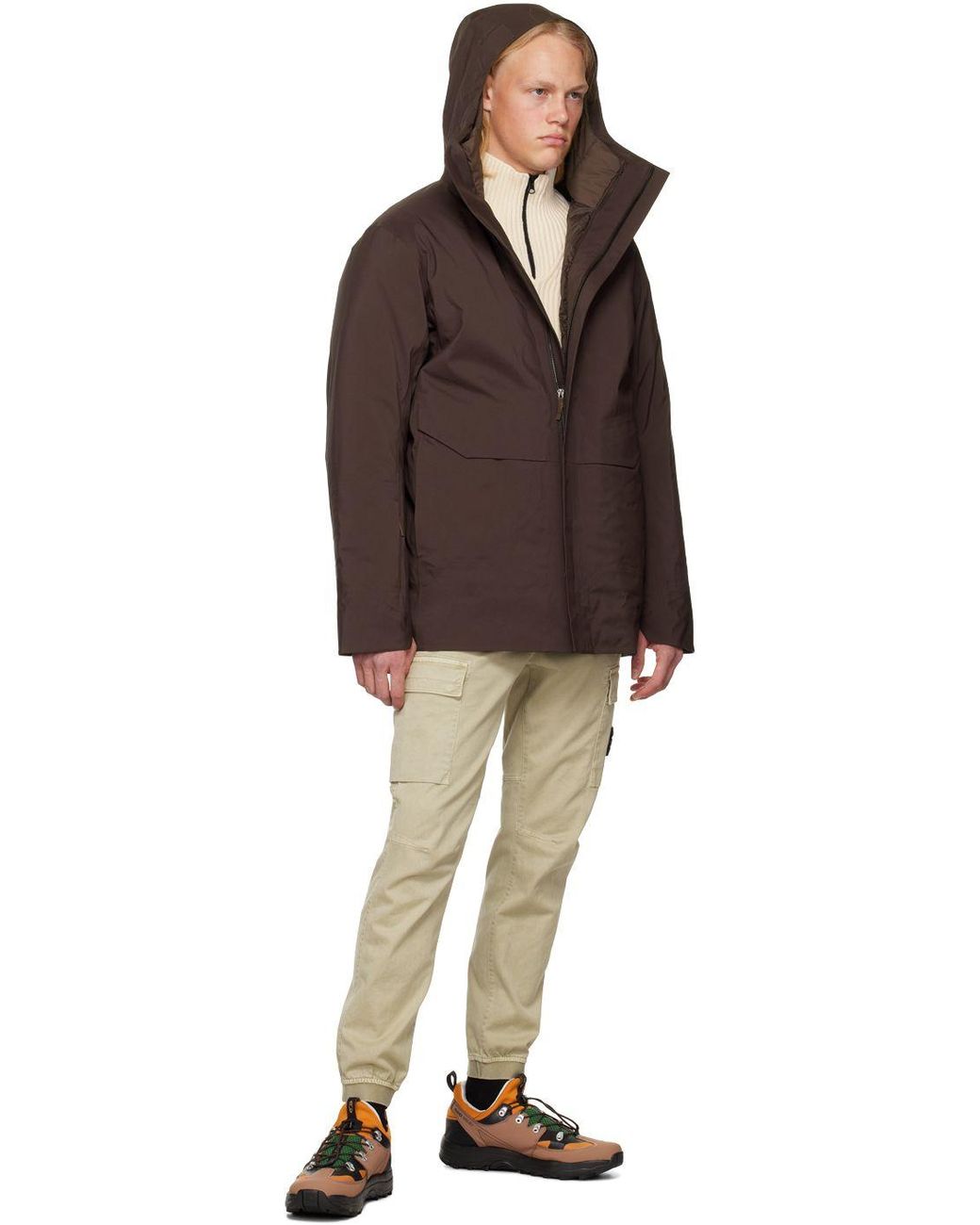 Veilance Brown Ledron Down Parka for Men | Lyst