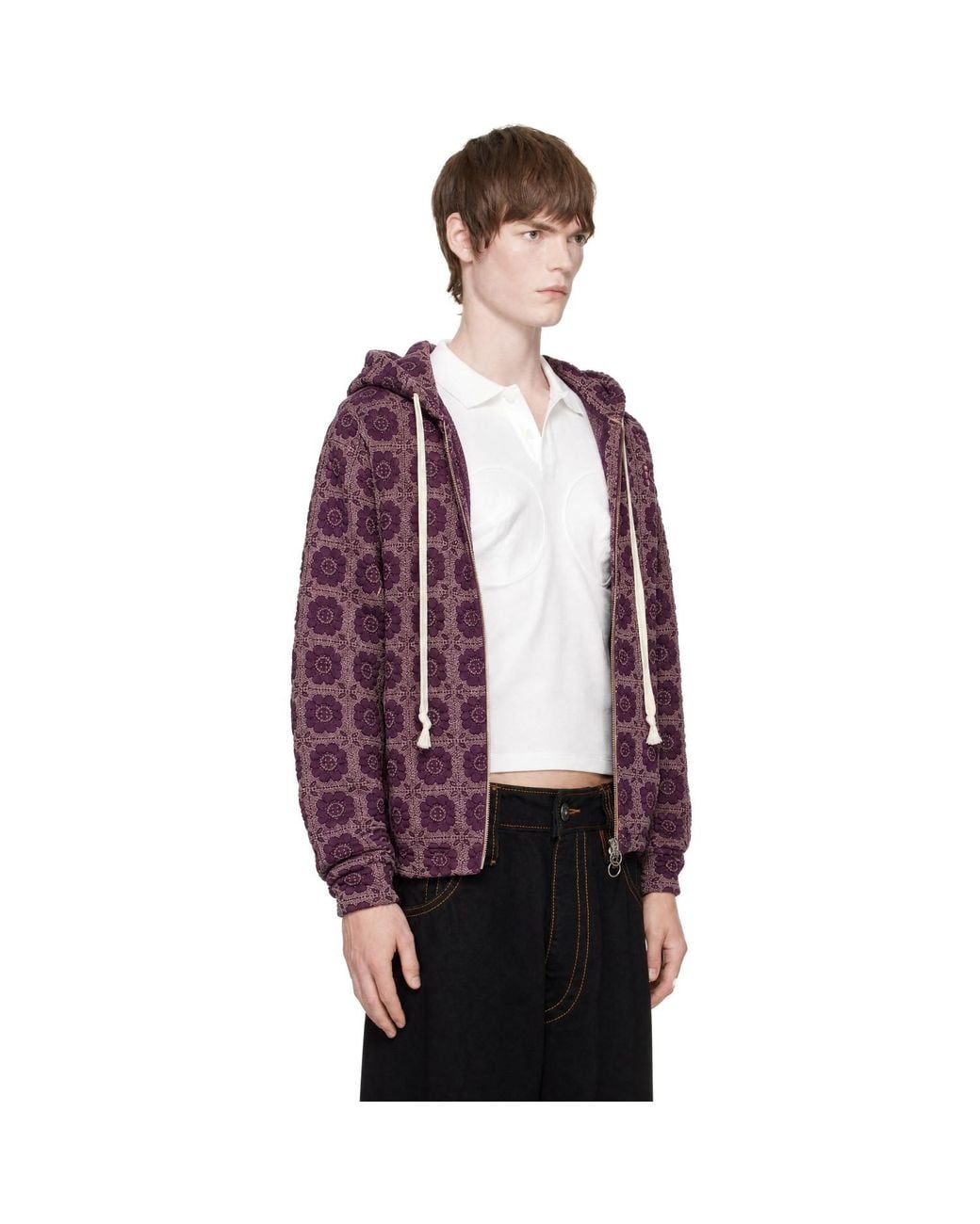Edward Cuming Red Vertical Garden Flex Hoodie for men