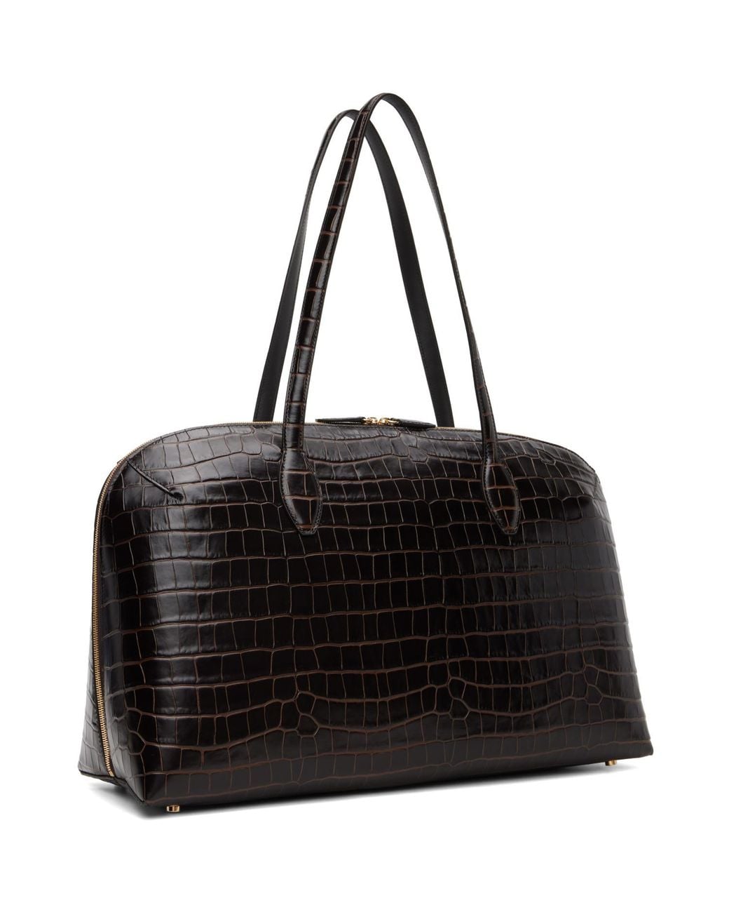 Totême Black Croco-Embossed Day Tote
