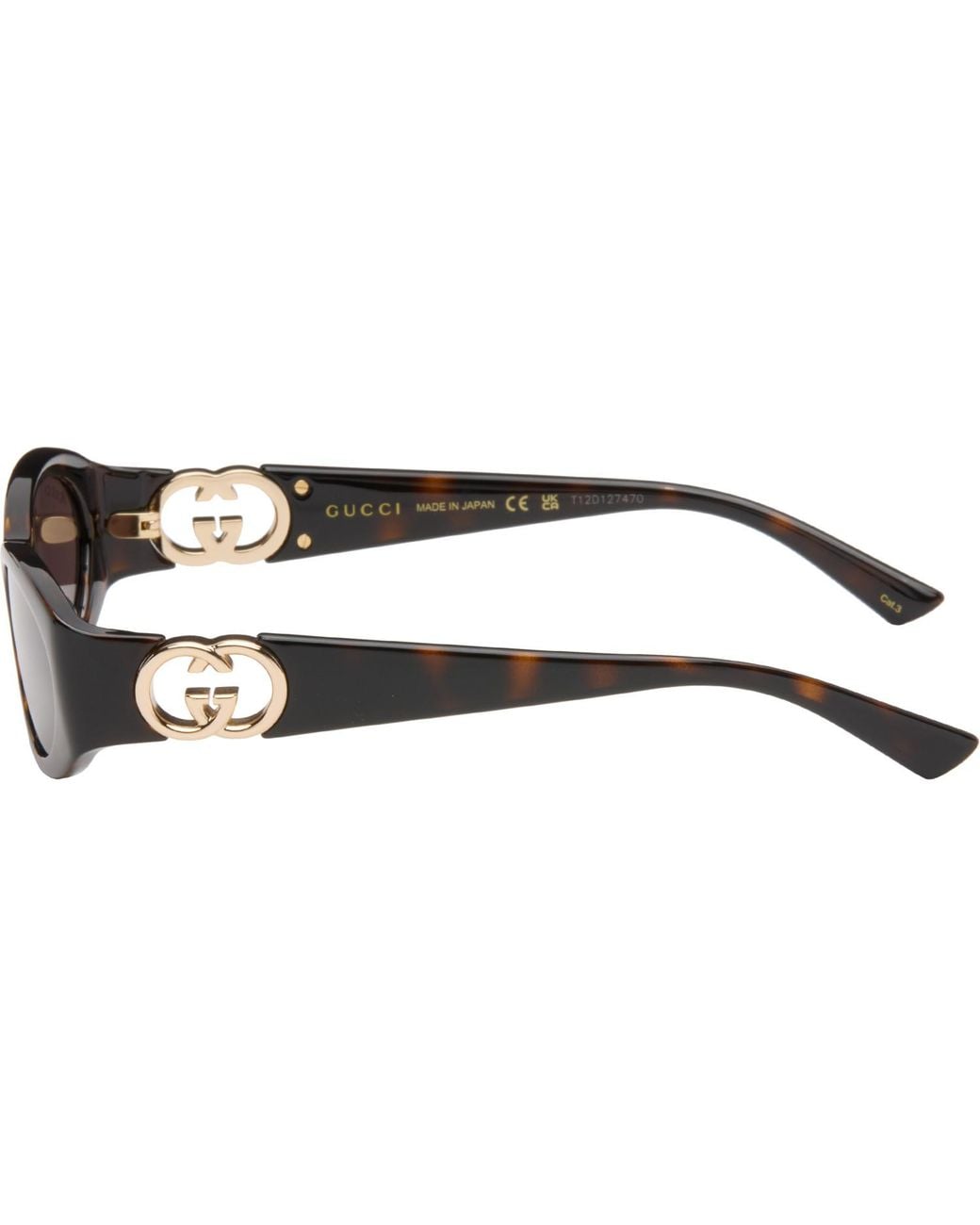 Gucci Brown Oval Frame Sunglasses